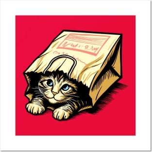 Paper Bag Cat Posters and Art